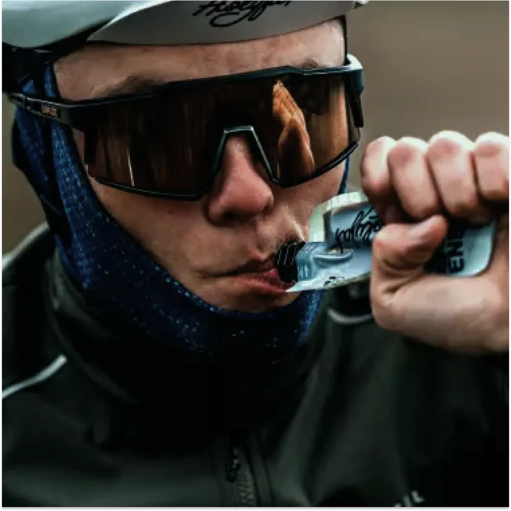 Cyclist with low-carb fuel